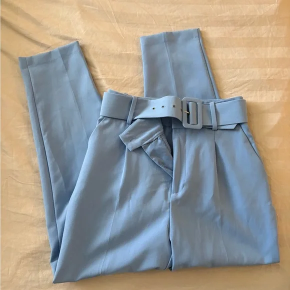 NWT Zara Women's Belted Trousers - Picture 2 of 5